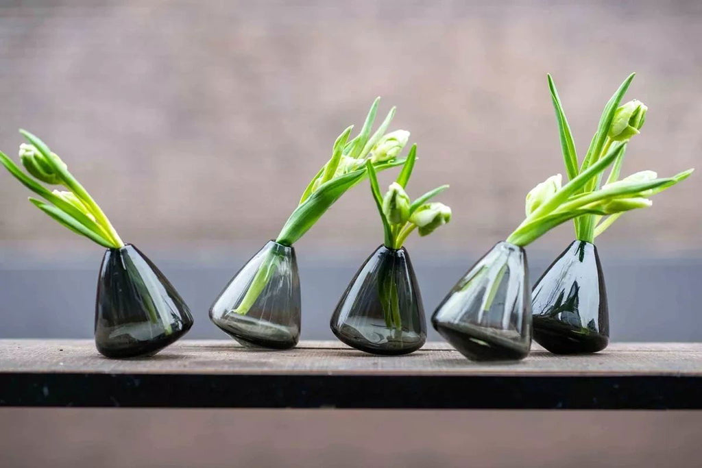 TUMBLING VASE - H12 D10 cm - SMOKE