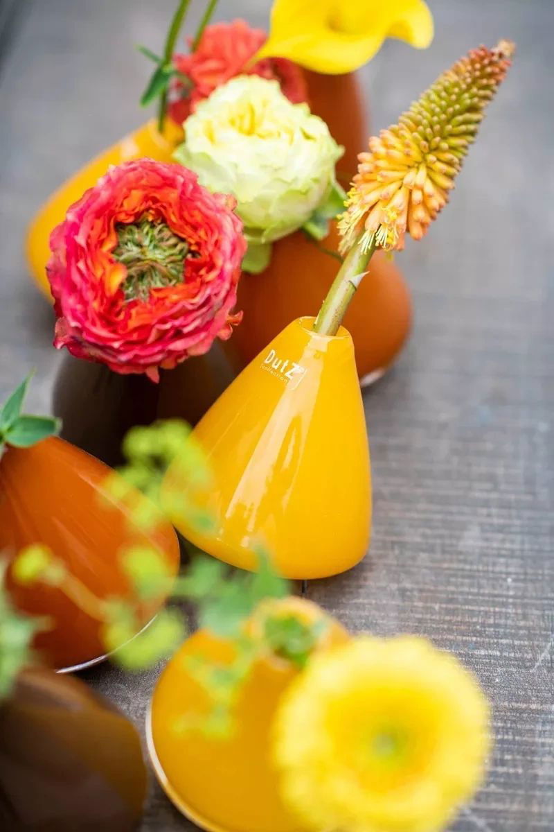 TUMBLING VASE - H12 D10 cm - WARM ORANGE