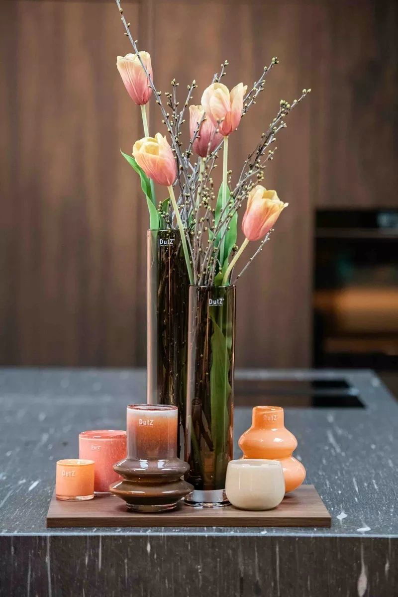 VASE RINGO- H18 D16 cm - MOCCA