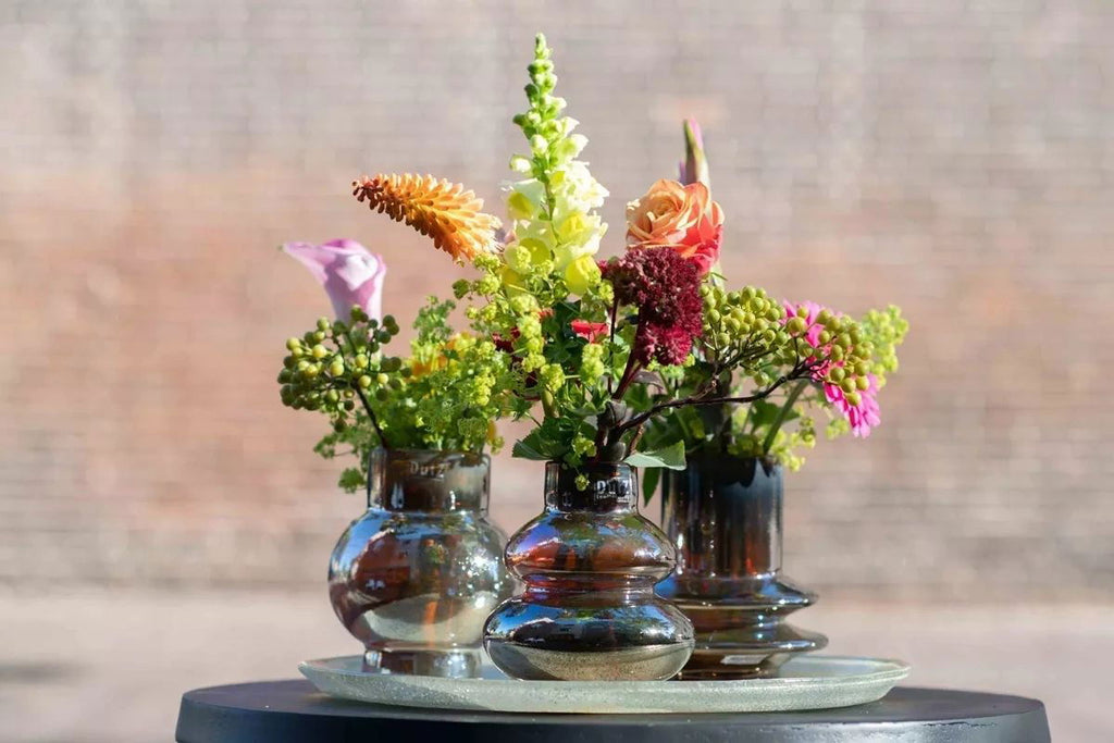 VASE RINGO- H18 D16 cm - GOLD LUSTER