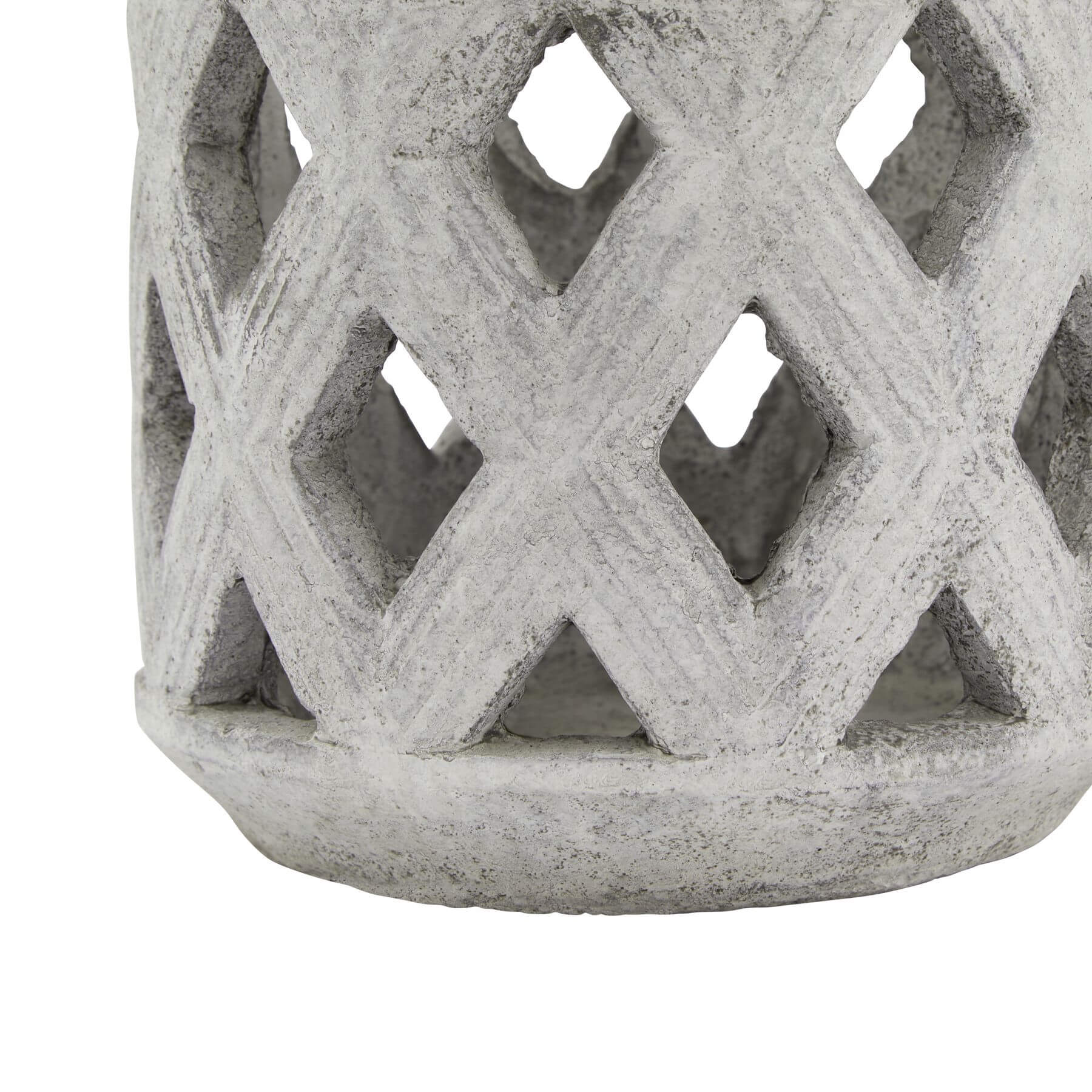 Handcrafted white ceramic lattice lantern with geometric pattern for indoor or outdoor decor by Sostter at brixbailey.com