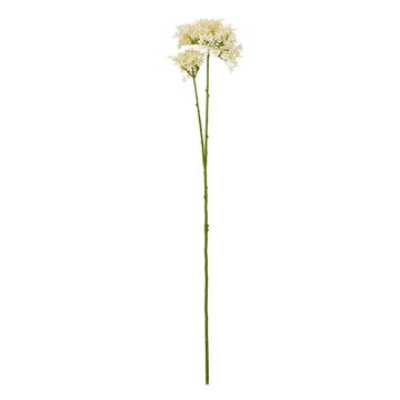 Cream Crown Hydrangea stem with lifelike white petals, artificial floral decor for farmhouse or modern interiors. by Sostter at brixbailey.com