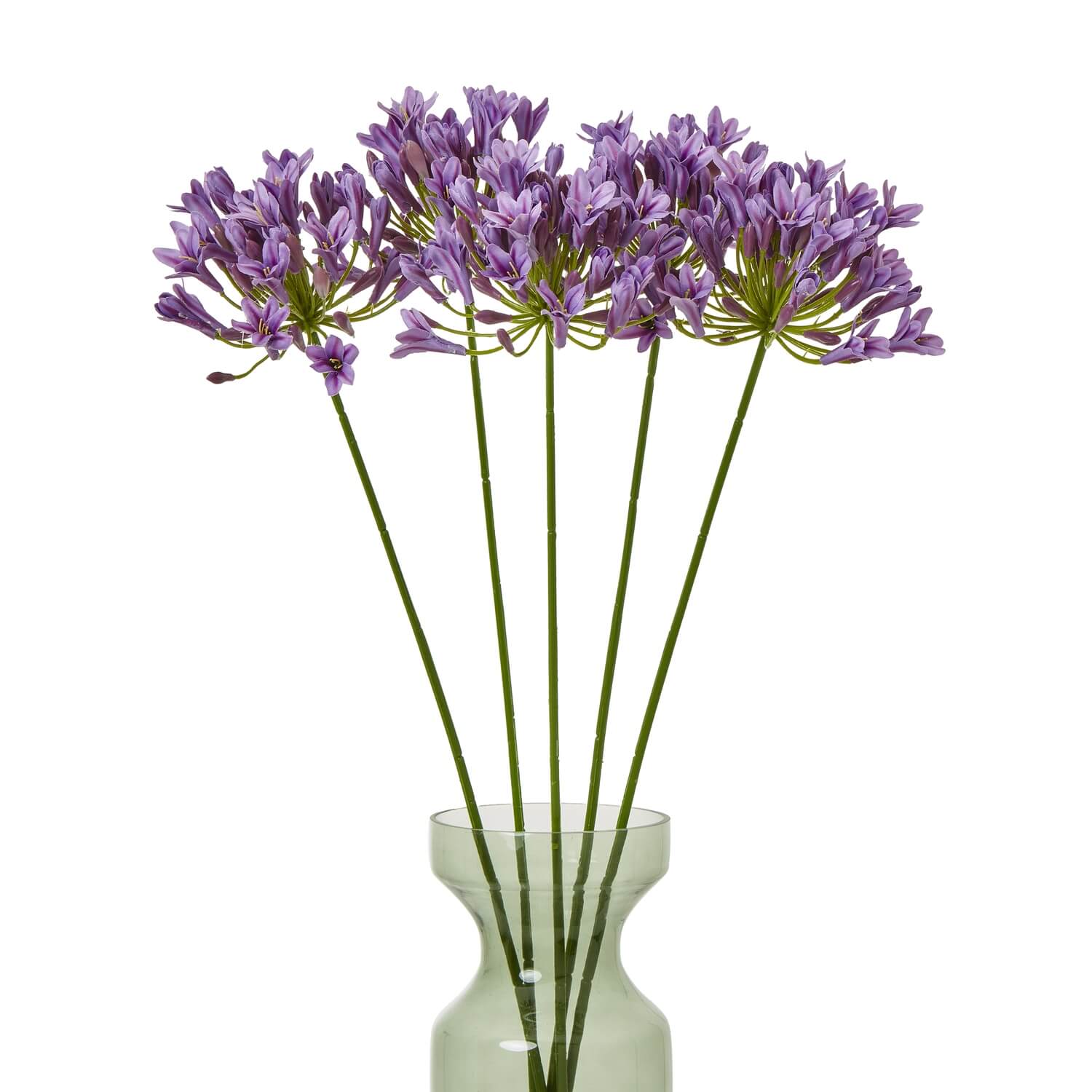 Lifelike lilac agapanthus spray with green stem, faux floral arrangement for home decor by Sostter at brixbailey.com