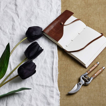 Tall black triple tulip stem artificial flower, 42.5 inches, matte finish, modern home decor centerpiece by Sostter at brixbailey.com