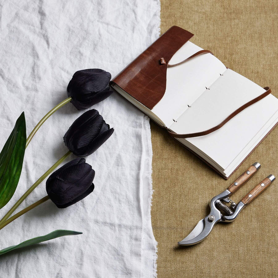 Tall black triple tulip stem artificial flower, 42.5 inches, matte finish, modern home decor centerpiece by Sostter at brixbailey.com