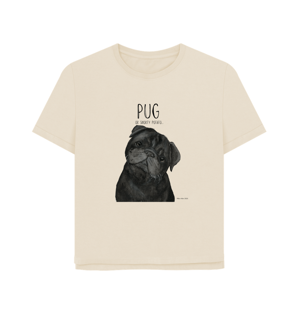 Snorty Potato Women’s Relaxed Fit Tee – Pug Life, Comfier Than Ever!