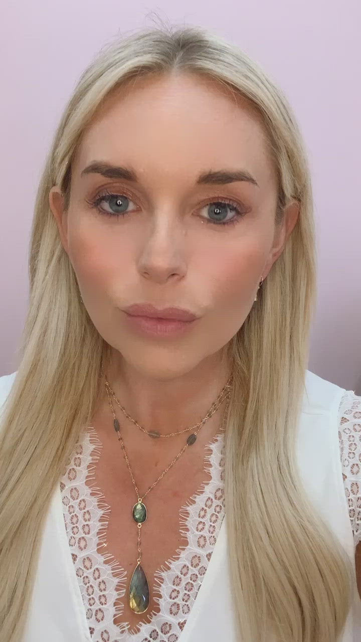 Jill Short Drop Earrings in Labradorite