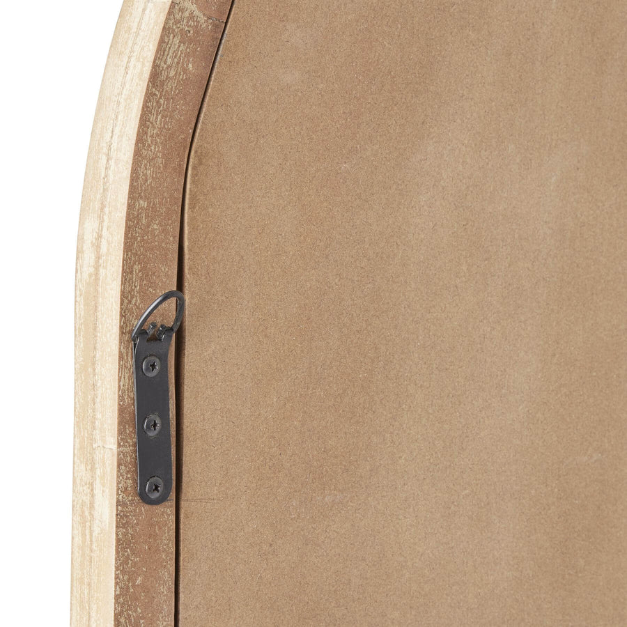 Copgrove arched paned mirror in bleached hardwood with black ironwork, French-inspired wall decor, 150cm height by Sostter at brixbailey.com