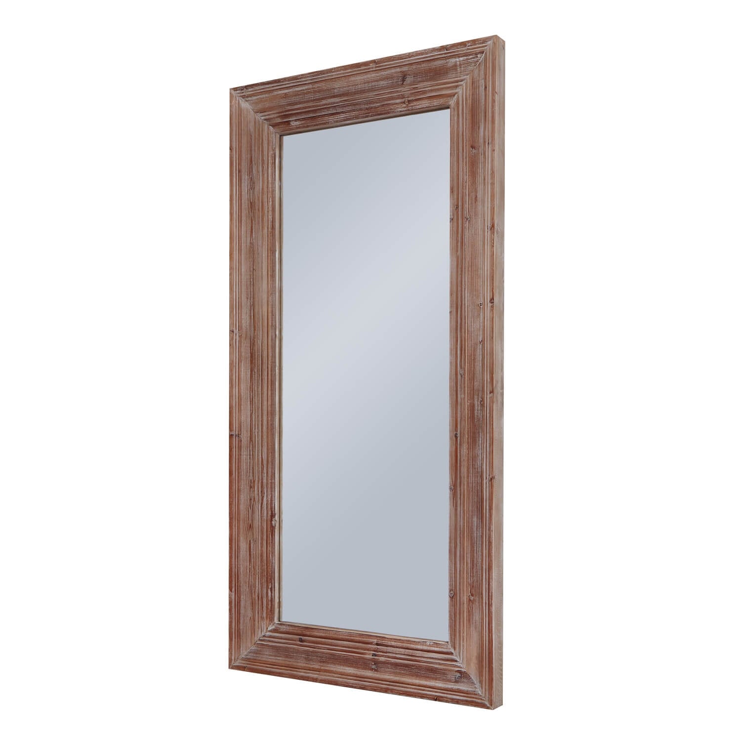 Large rustic Newby mirror with washed wood frame, warm brown tones, 200cm height, perfect for modern or traditional decor by Sostter at brixbailey.com