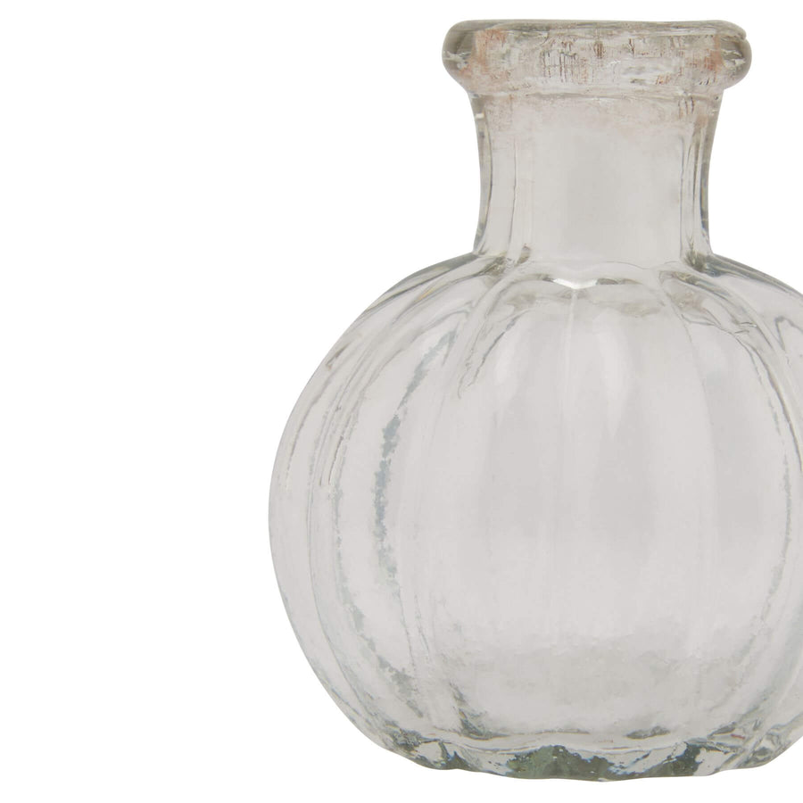 Small clear glass bud vase for single stems, minimalist modern floral decor, 6cm height  by Sostter at brixbailey.com