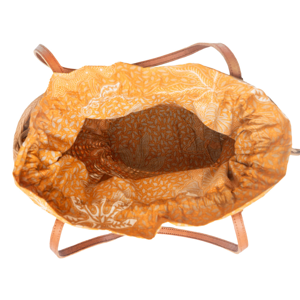 Handwoven Rattan Mesh Tote Shopper