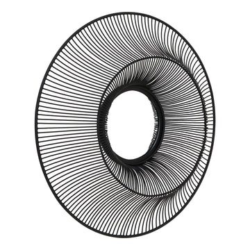Black wire-framed mirror with industrial design, 61cm square, sleek matte finish for modern interiors. by Sostter at brixbailey.com