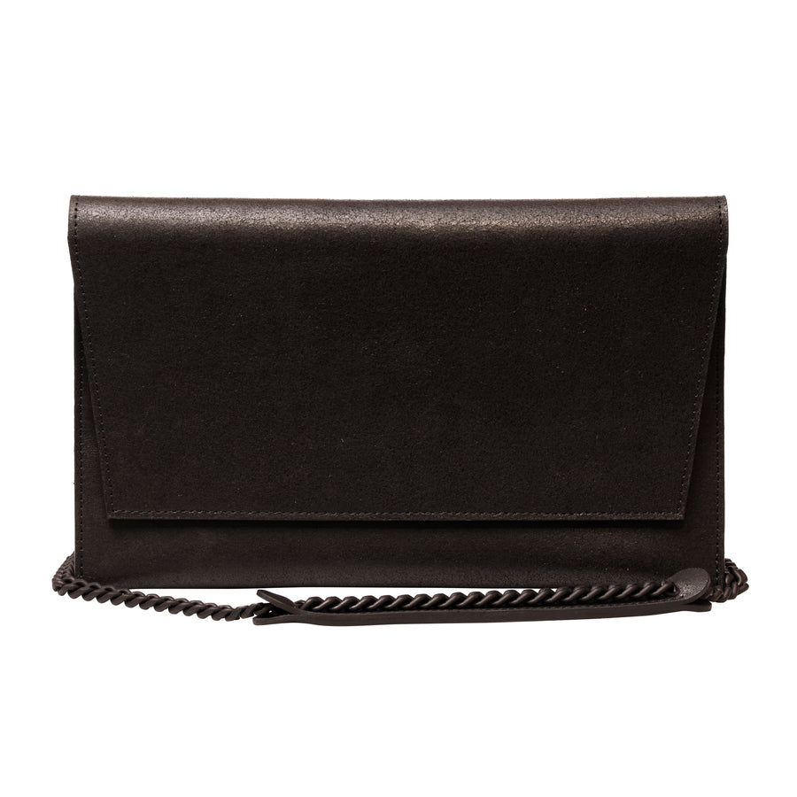 Black Matte Leather Shoulder Bag – Versatile & Handmade by RR at brixbailey.com