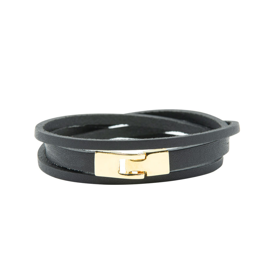 Double Wrap Leather Bracelet with T-Bar Clasp – Handmade in Latvia by RR at brixbailey.com