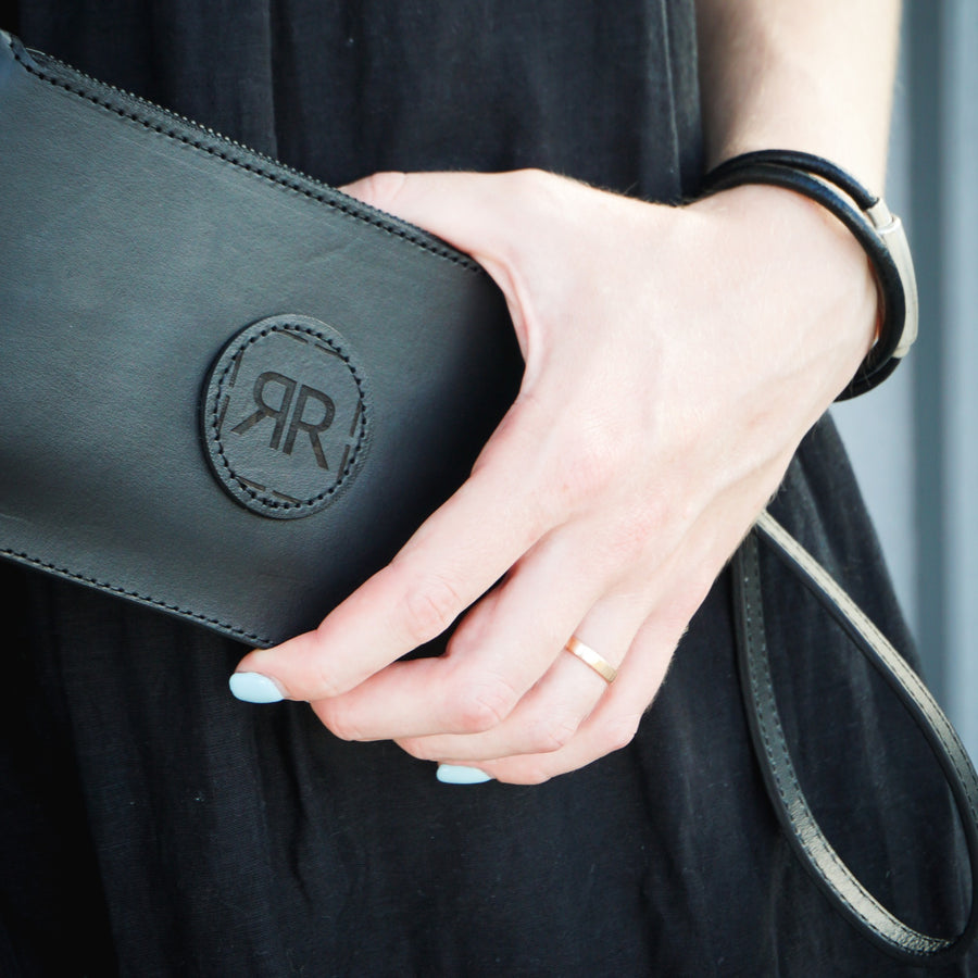 Slim Leather Wallet with YKK Zipper & Removable Wristlet by RR at brixbailey.com