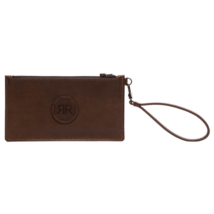 Slim Leather Wallet with YKK Zipper & Removable Wristlet by RR at brixbailey.com