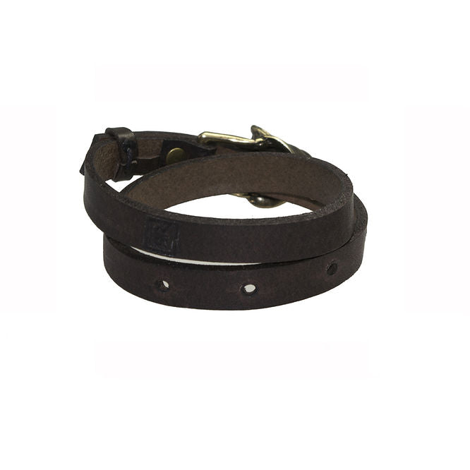 Wolf Buckle Leather Bracelet/Choker – Adjustable & Versatile by RR at brixbailey.com