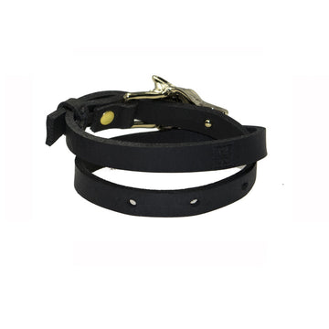 Wolf Buckle Leather Bracelet – Adjustable, Multi-Wear Design by RR at brixbailey.com