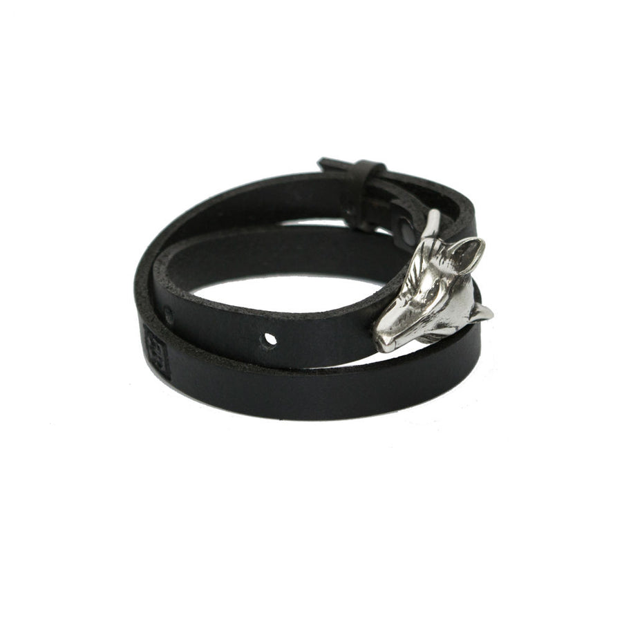 Adjustable Wolf Buckle Leather Bracelet/Choker – Multi-Wear by RR at brixbailey.com