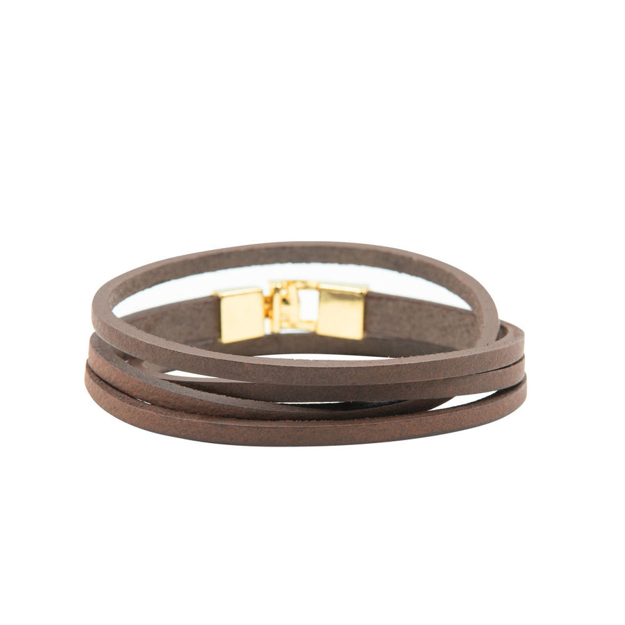 Double Wrap Leather Bracelet – Adjustable & Nickel-Free by RR at brixbailey.com