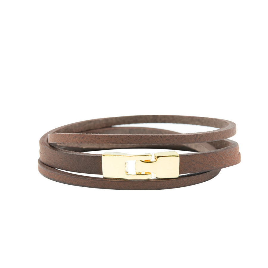 Chic Double Wrap Leather Bracelet with T-Bar Clasp – Handmade by RR at brixbailey.com