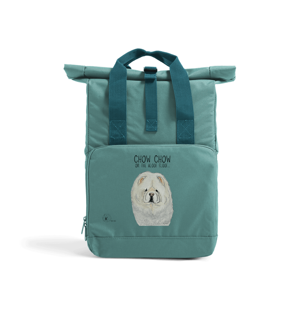 Cream Chow Chow Chic: Aloof Floof Roll-Top Backpack