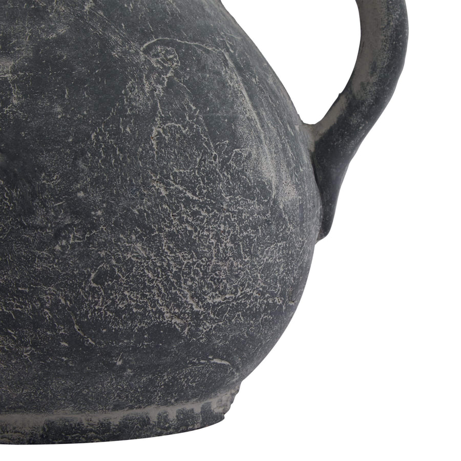 Handcrafted Amalfi grey ceramic jug with distressed finish, 23cm height, rustic Italian home decor accent by Hill Interiors at brixbailey.com