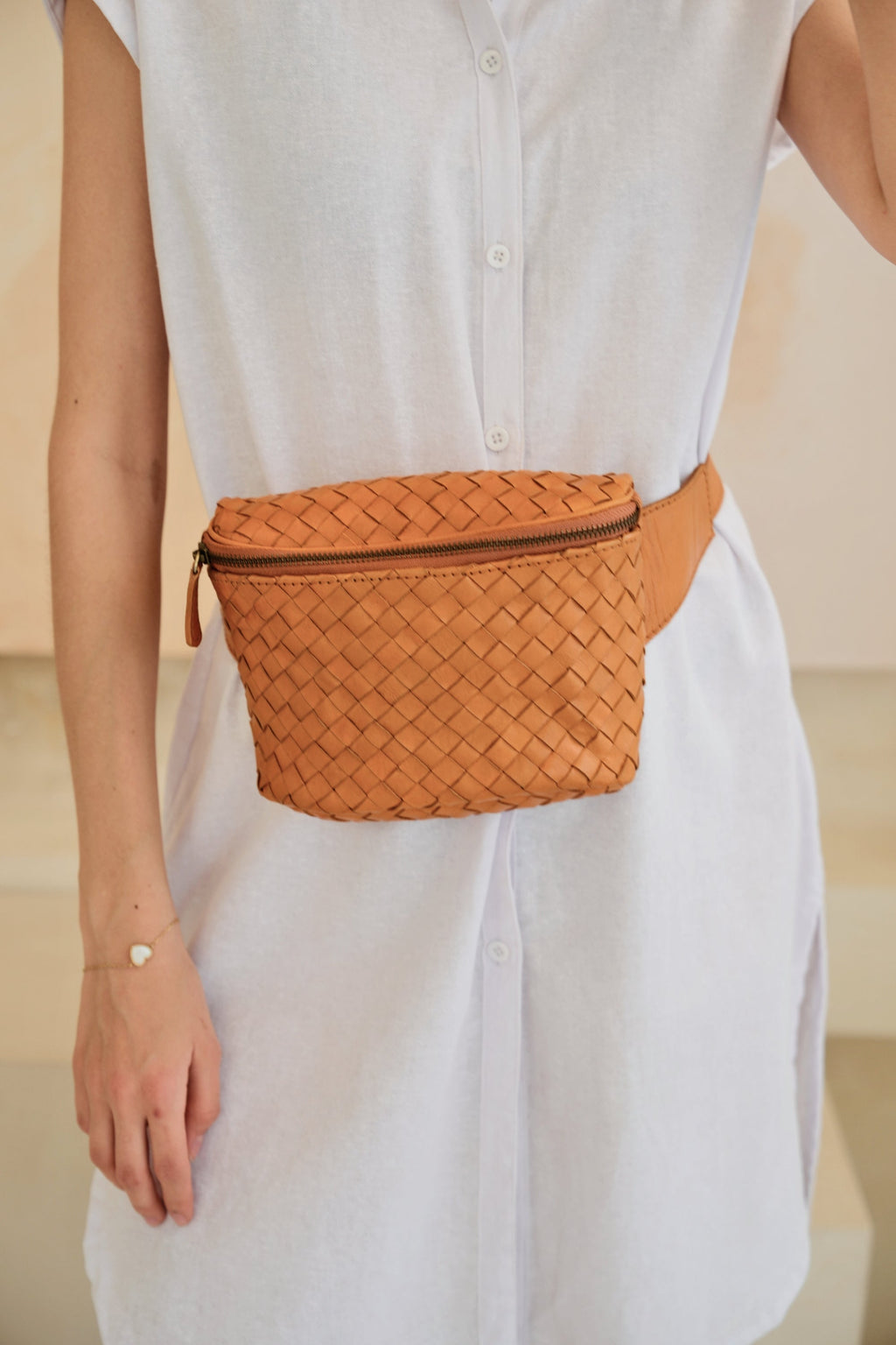 Handwoven Leather Belt Bag