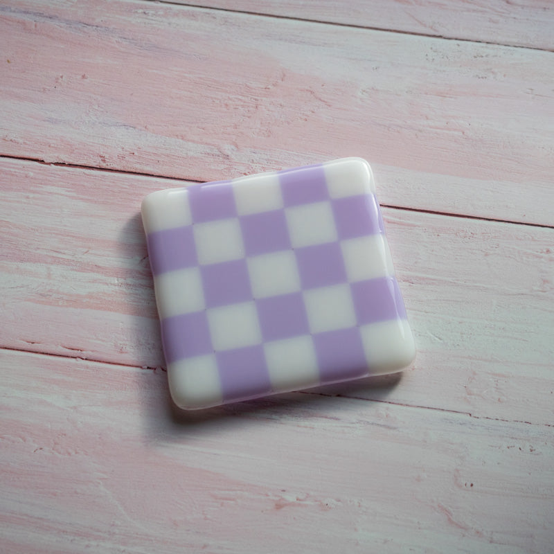 10cm Chequered White/Colour Coaster - Bullseye Collection