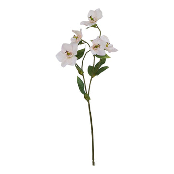 Lifelike apricot hellebore stem, 47cm artificial flower with realistic petals for home decor, soft pale apricot color by Sostter at brixbailey.com