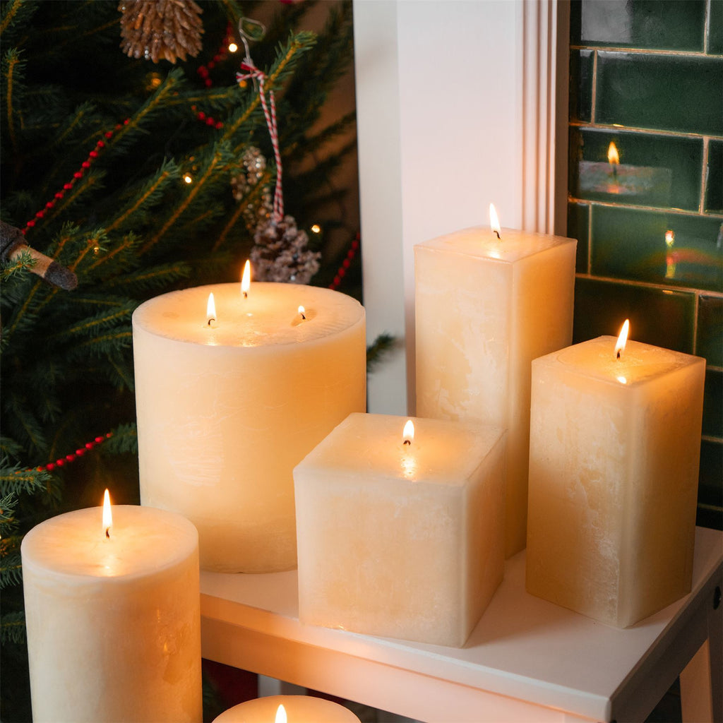 10cm Vanilla Square Pillar Candle