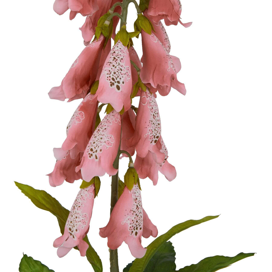 Pink artificial foxglove stems, lifelike plastic flowers with cascading blooms, 55cm tall, perfect for cottage-style decor by Sostter at brixbailey.com