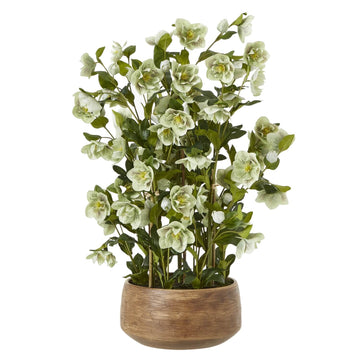 Lifelike faux orchid in ceramic pot, vibrant green blooms, 85cm tall, zero-maintenance artificial plant for home or office decor by Sostter at brixbailey.com
