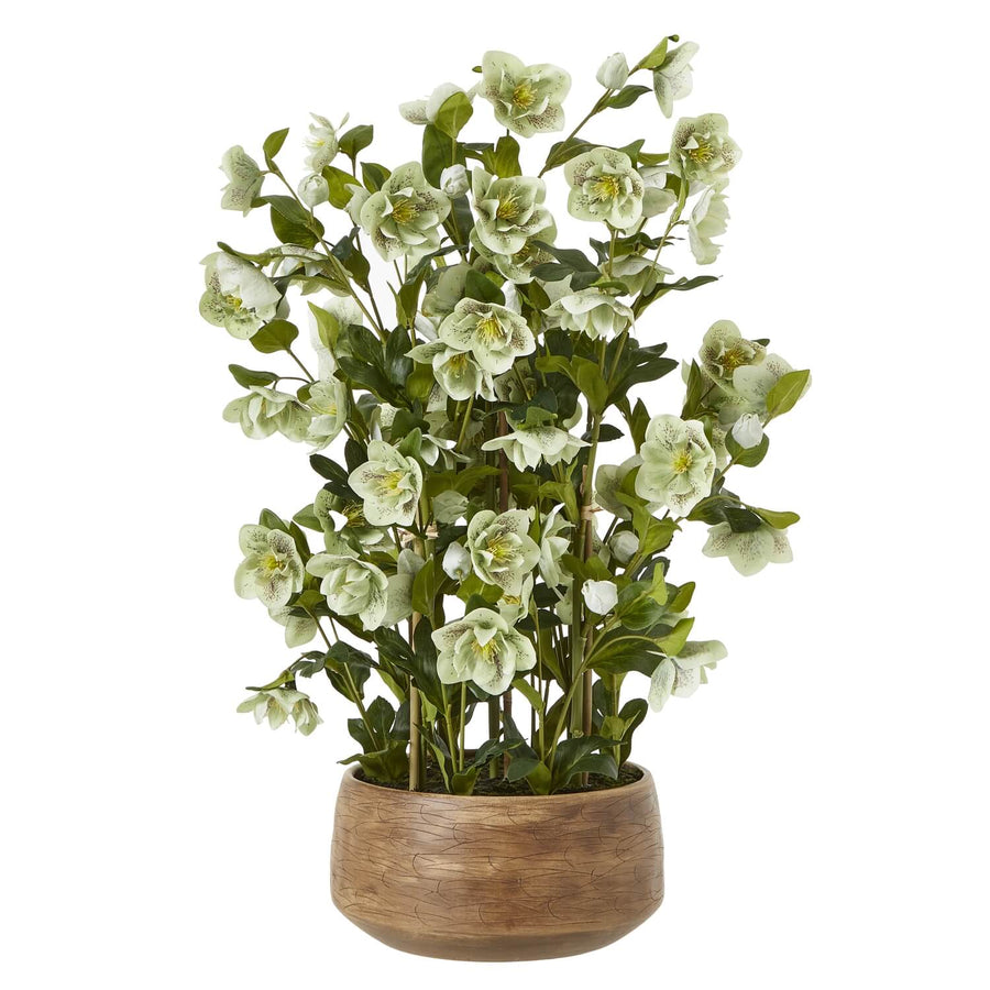 Lifelike faux orchid in ceramic pot, vibrant green blooms, 85cm tall, zero-maintenance artificial plant for home or office decor by Sostter at brixbailey.com