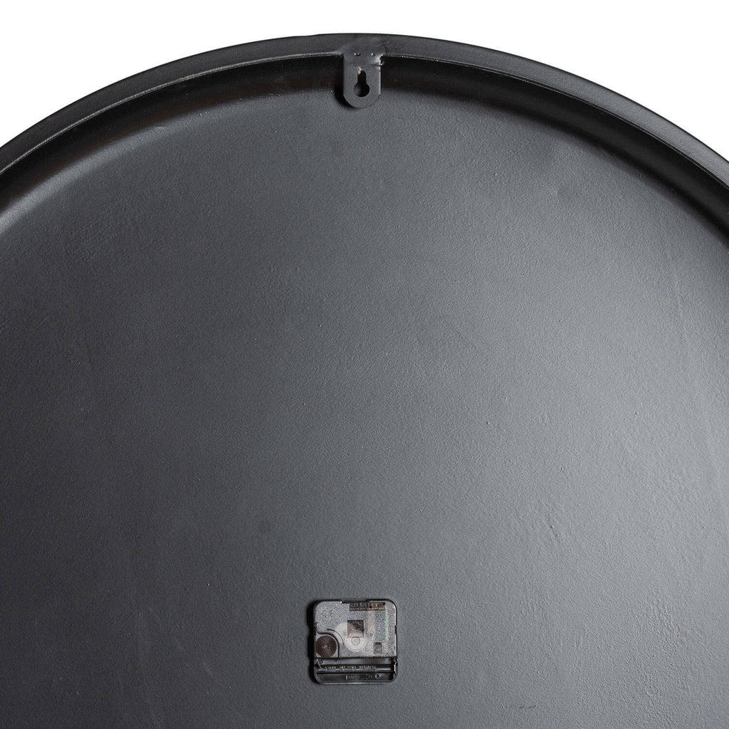 Large grey wall clock with white Roman numerals, 80cm Scandinavian design, minimalist modern metal statement piece by Sostter at brixbailey.com