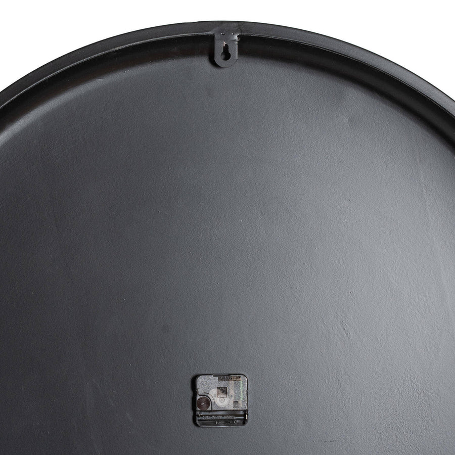 Large grey wall clock with white Roman numerals, 80cm Scandinavian design, minimalist modern metal statement piece by Sostter at brixbailey.com