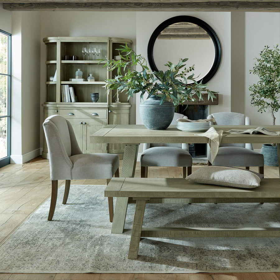 Handcrafted weathered grey ceramic water pot with ribbed detailing, Mediterranean-inspired home decor. by Hill Interiors at brixbailey.com