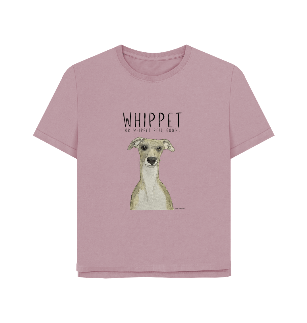 Whippet-Inspired Women’s Relaxed Fit T-Shirt: Ethical, Stylish & Zoomie-Approved!