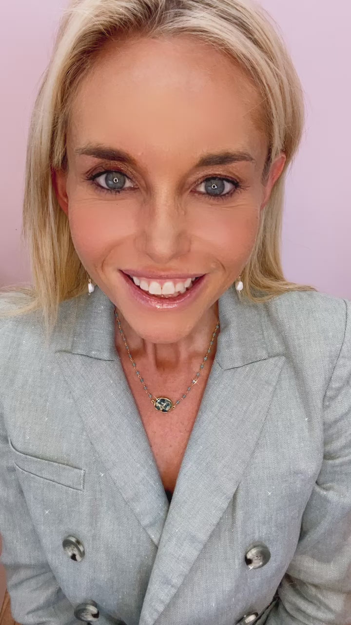 Endless Summer Necklace in Teal Turquoise Mojave