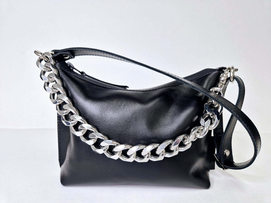 Classic Black Handbag with Metallic Accents – Versatile & Stylish by Zelma Kraft at brixbailey.com