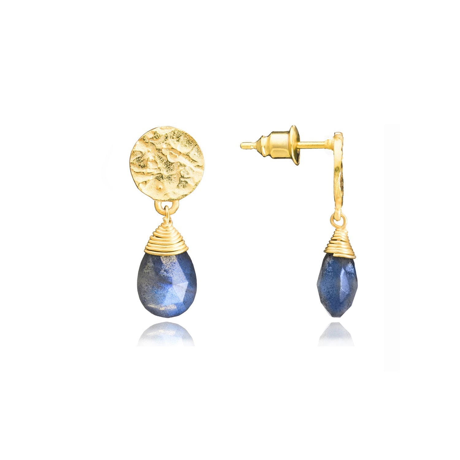 Classic Athena Drop Earrings: Labradorite