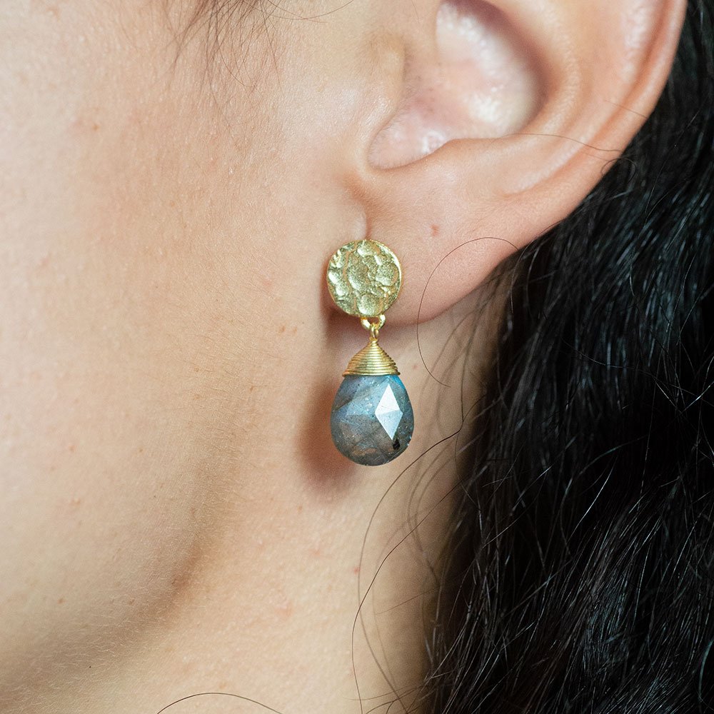 Classic Athena Drop Earrings: Labradorite