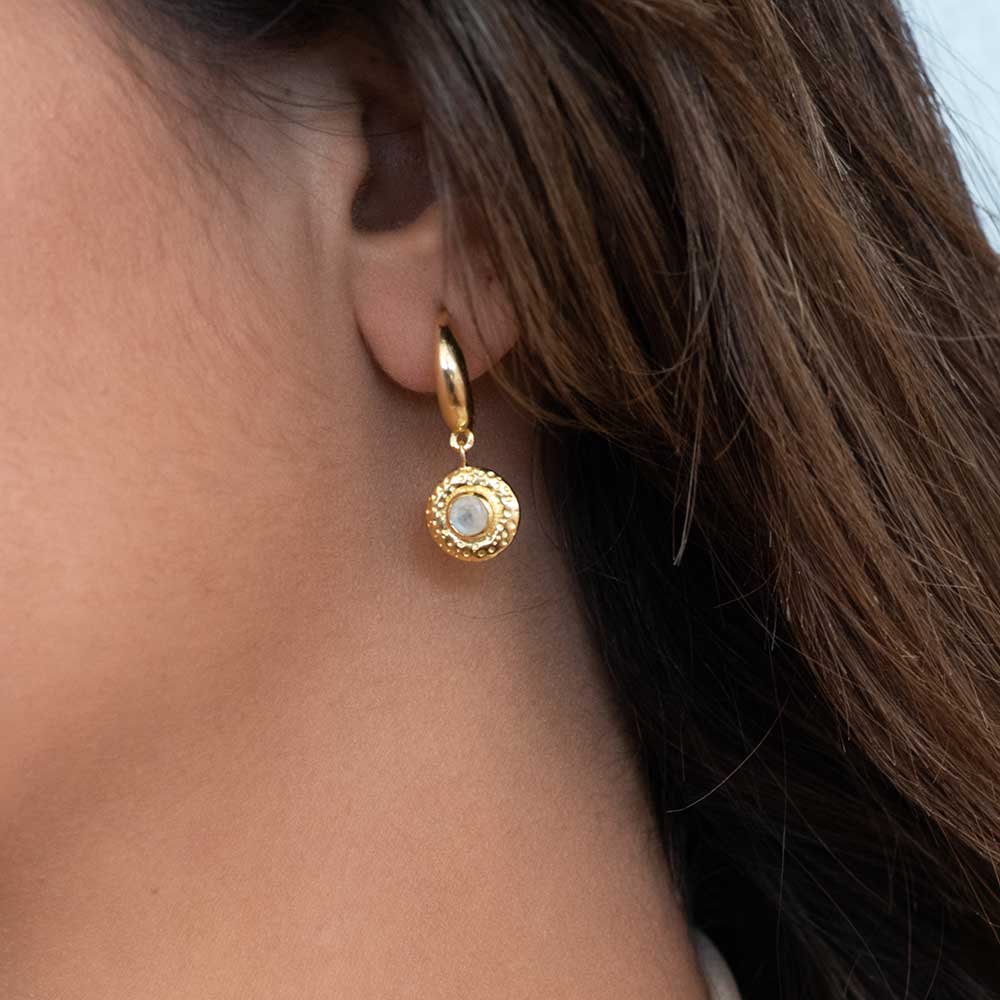 Luna Gemstone Hoops Amethyst