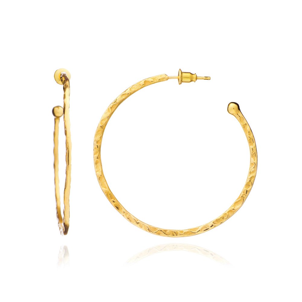 Lydia Large Textured Gold Hoops