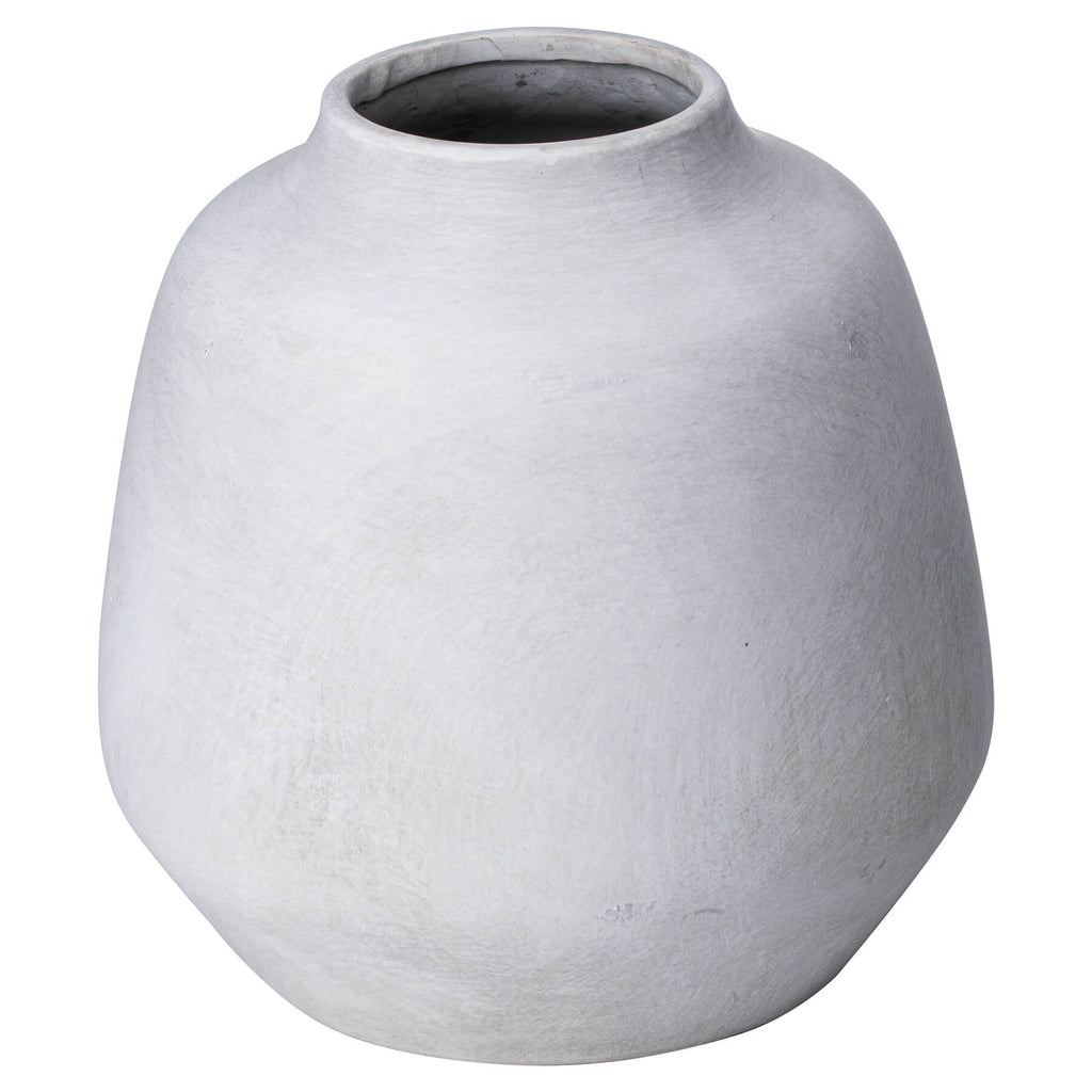 Stone-colored ceramic cube vase, 20cm minimalist home decor for floral arrangements  by Sostter at brixbailey.com