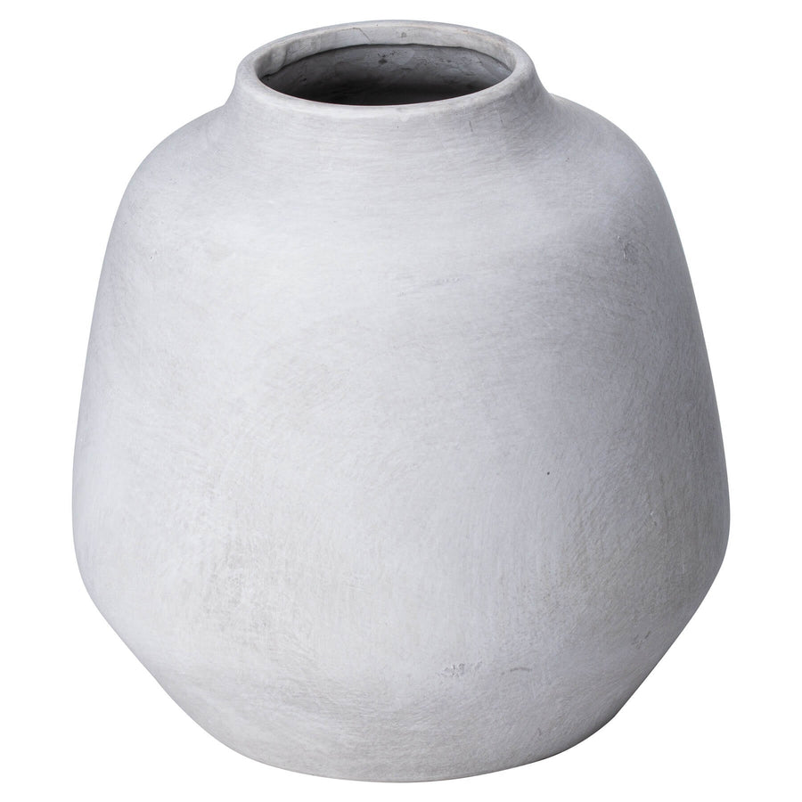 Stone-colored ceramic cube vase, 20cm minimalist home decor for floral arrangements  by Sostter at brixbailey.com