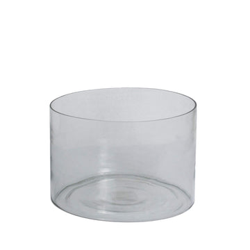 Clear glass cylinder vase, 20cm tall, perfect for flowers or candles, modern home decor centerpiece  by Sostter at brixbailey.com