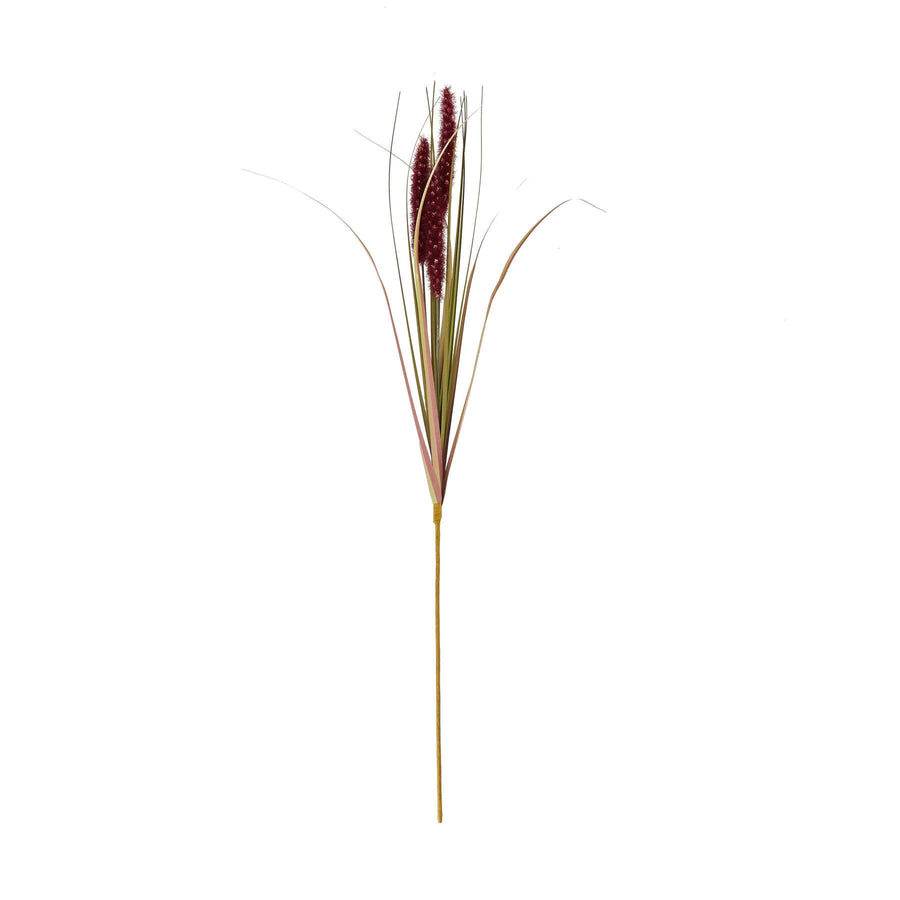 Ruby red artificial grass stems, triple-stem design for lush floral arrangements, 80cm height, realistic plastic texture. by Sostter at brixbailey.com