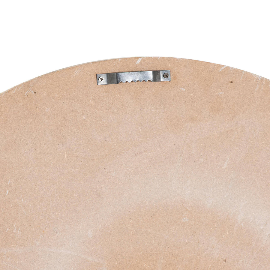 Whitewashed wood wall clock with grey metal roman numerals, 60cm diameter, classic neutral design by Sostter at brixbailey.com