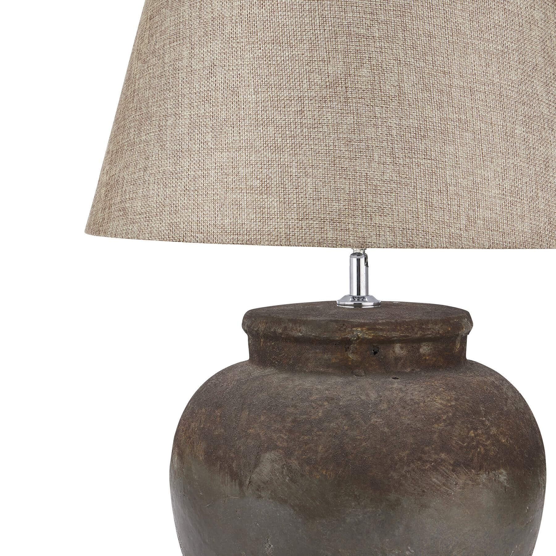 Handcrafted ceramic table lamp with warm beige stone texture, 52cm tall, hand-painted details for rustic home decor. by Sostter at brixbailey.com
